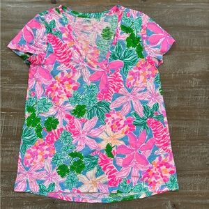 Lilly Pulitzer Etta V-neck Top size Small